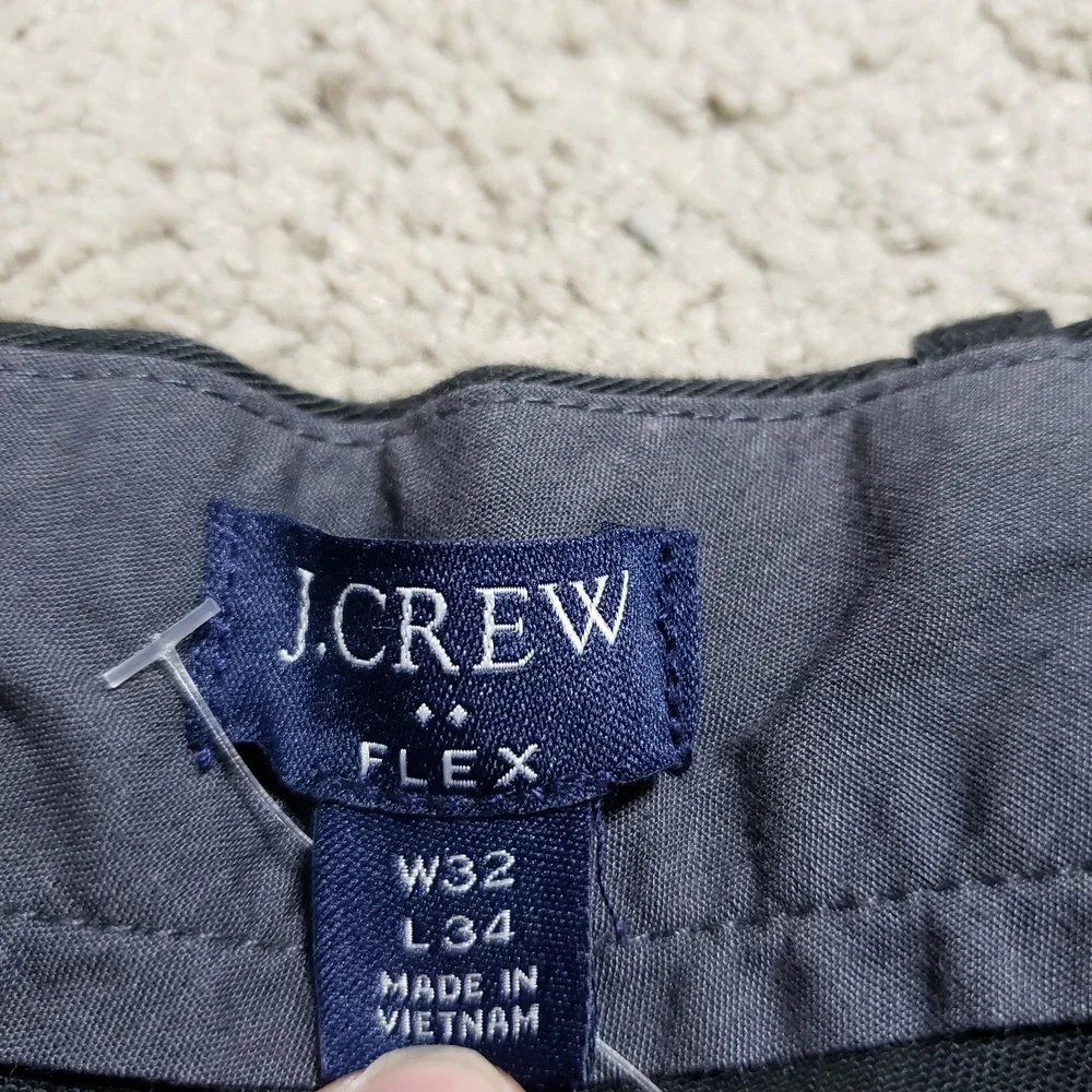 J Crew Mens Chino Pants 32X34 (FITS 33x33) Black Straight Leg Flat Front NEW